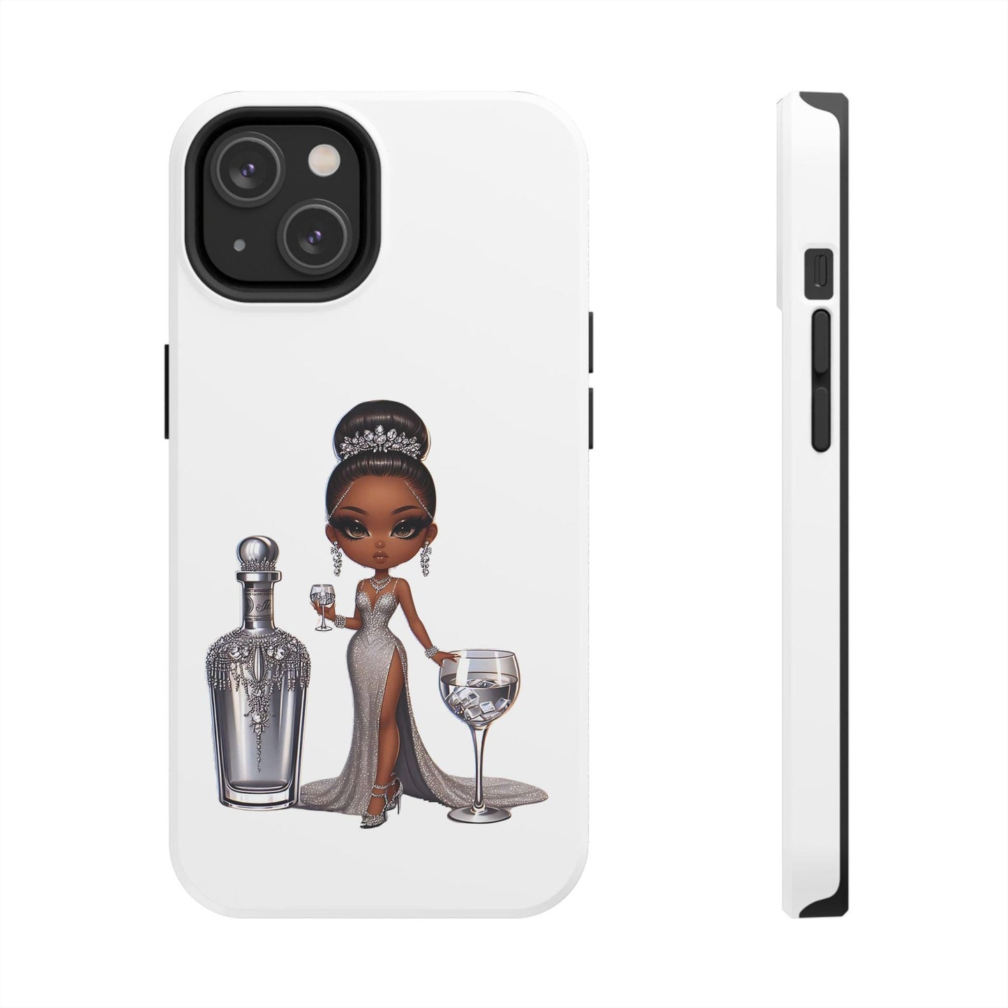 Formalwear Female Phone Case, Tough Phone Cases for Women, Stylish Phone Protector, Elegant Lady Phone Cover, Fashionable White Phone Case