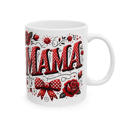 Coquette Mama Mug, Valentine's Day Coffee Cup, Red and White Valentine's Mug, Valentine's Day Coquette Mama Mug, Mom Gift