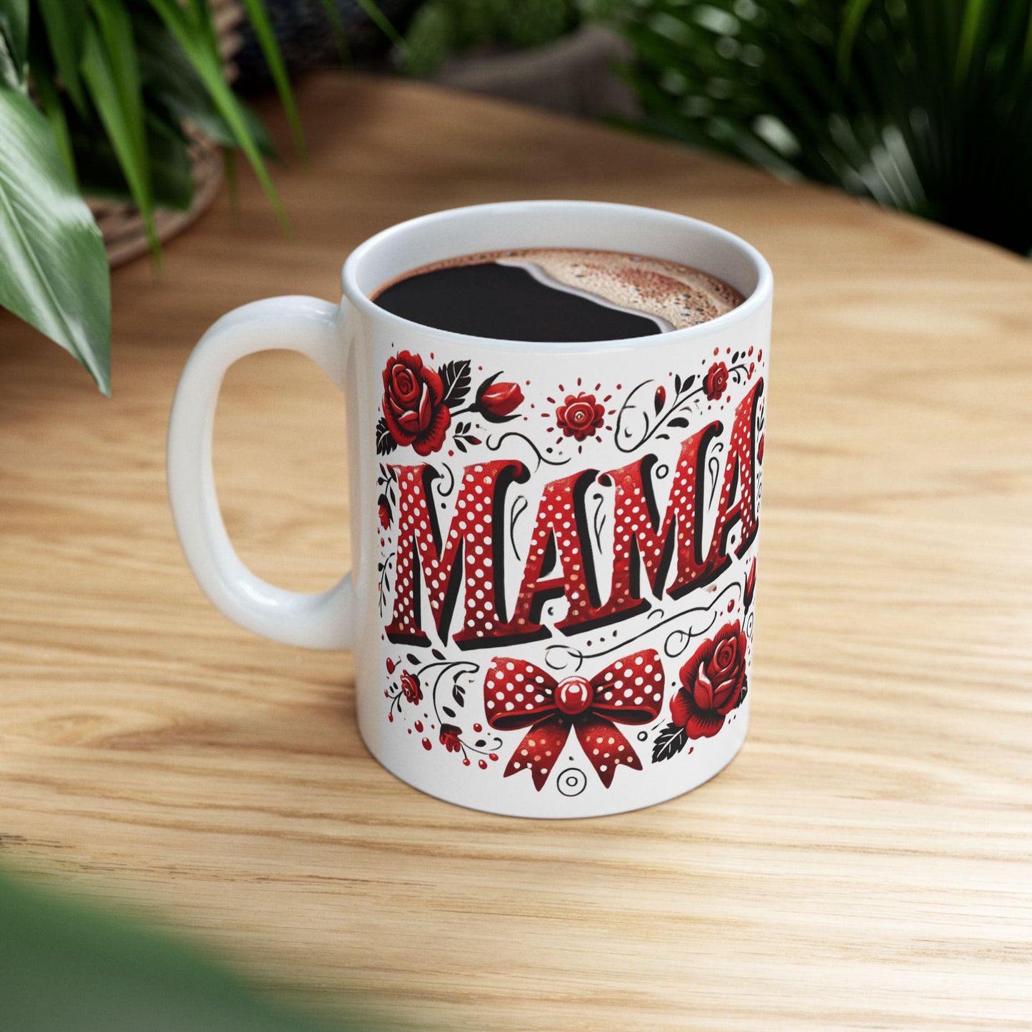 Coquette Mama Mug, Valentine's Day Coffee Cup, Red and White Valentine's Mug, Valentine's Day Coquette Mama Mug, Mom Gift