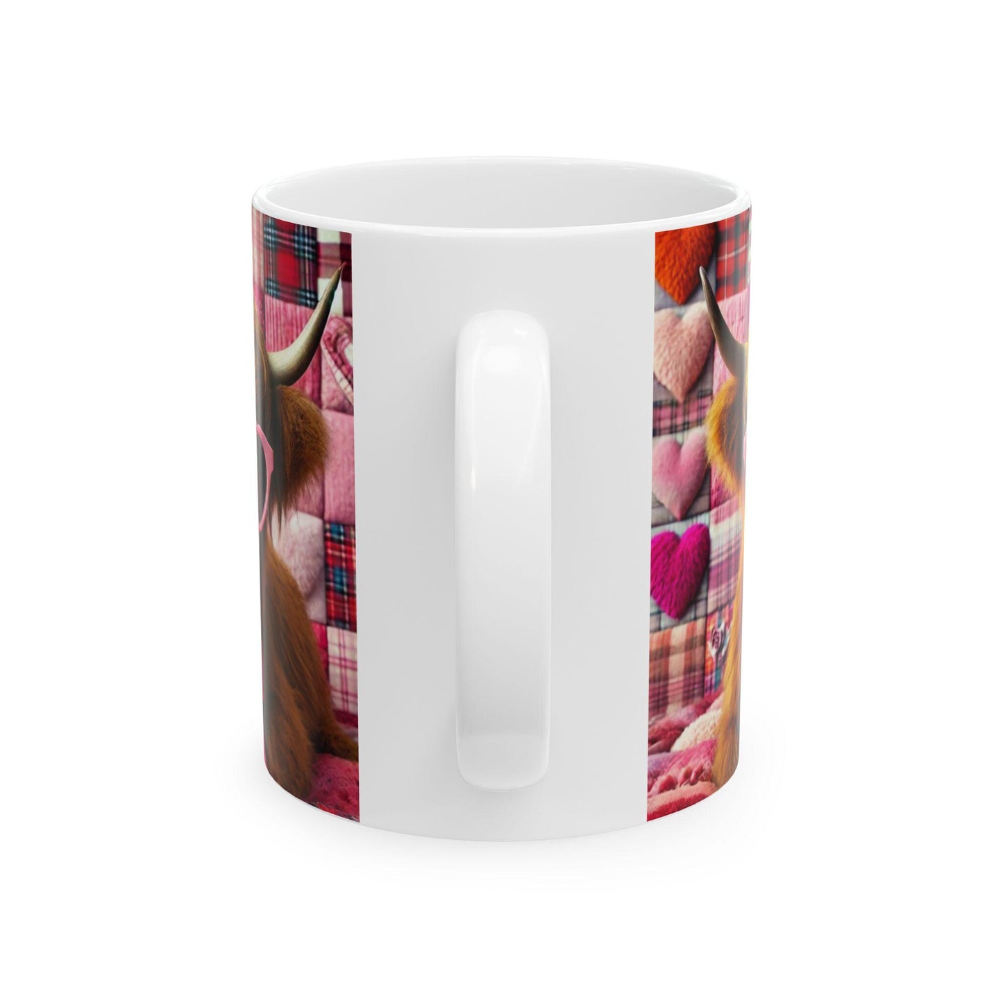 Pink Cow Ceramic Coffee Mug: Farmhouse Kitchen Decor