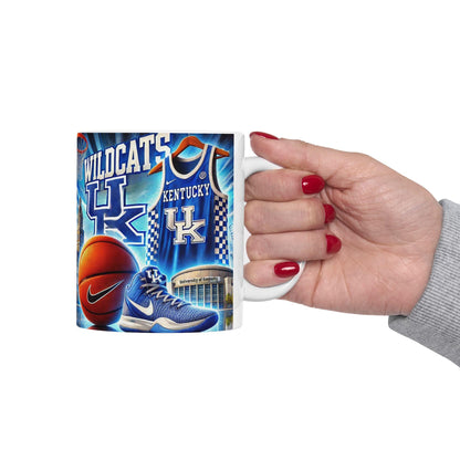 University of Kentucky Mug, NCAA Basketball Coffee Cup, U of K Ceramic Mug, Wildcats Fan Gift, 11oz 15oz Mug