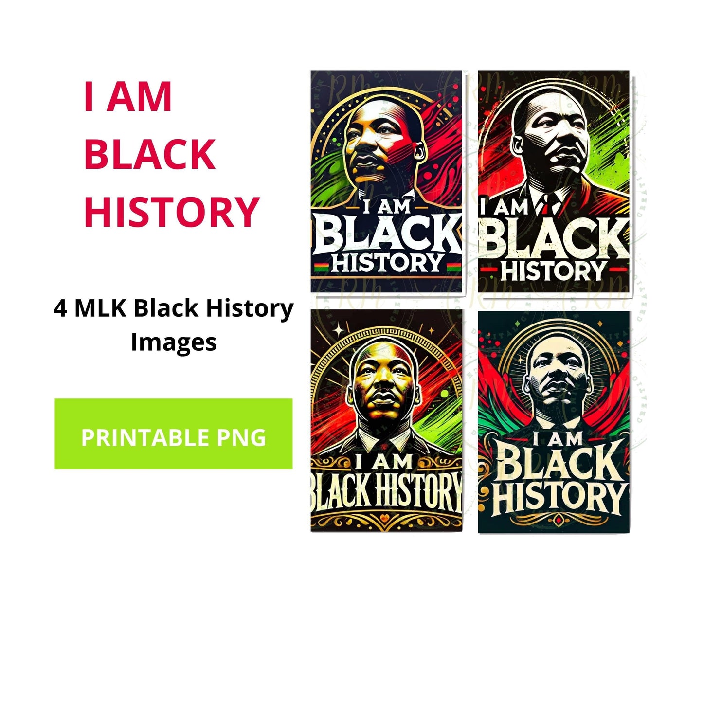 MLK Black History Clipart Bundle: Custom Artwork & Apparel (Digital Download)