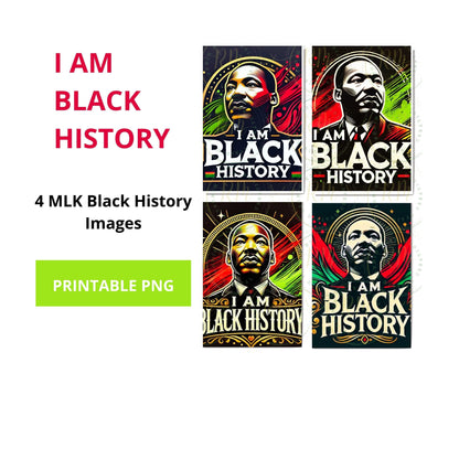 MLK Black History Clipart Bundle: Custom Artwork & Apparel (Digital Download)