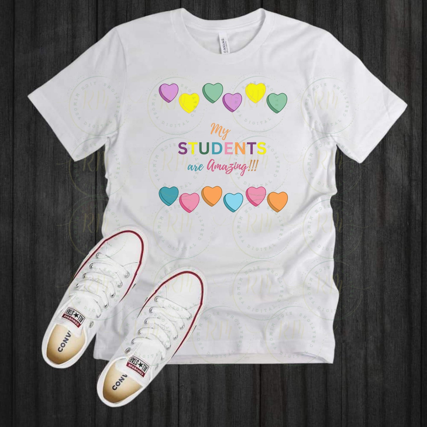 Editable Teacher Valentine's Design: Personalized T-Shirt Template