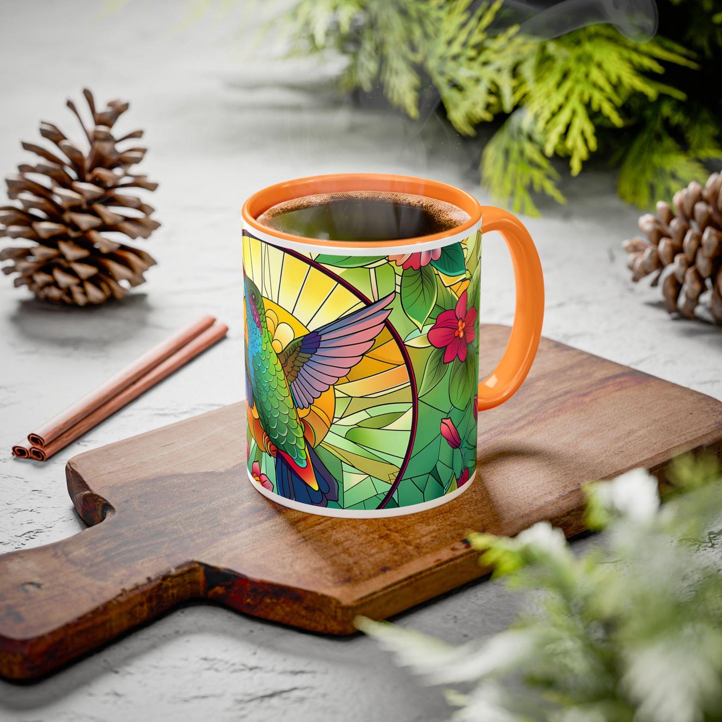 Hummingbird Coffee Mug: Vibrant Garden Design, Spring Celebrations