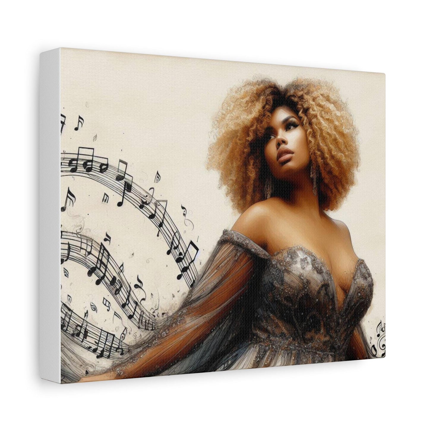 Musical Melody Canvas Art, Elegant Home Decor, Music Lover Gift, Wall Decor, Singer Portrait, Unique Art