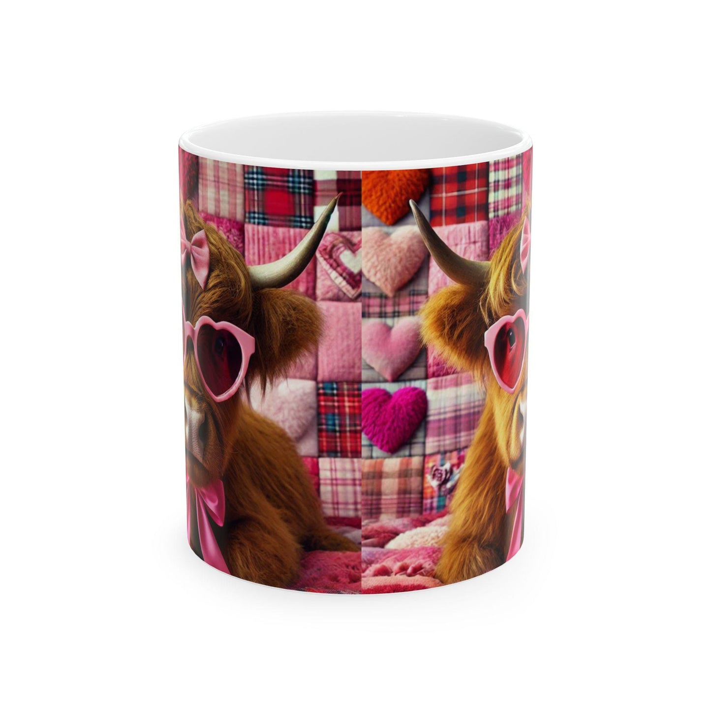 Pink Cow Ceramic Coffee Mug: Farmhouse Kitchen Decor