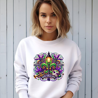 Mardi Gras Bourbon Street Clipart: New Orleans Image (Digital Download)