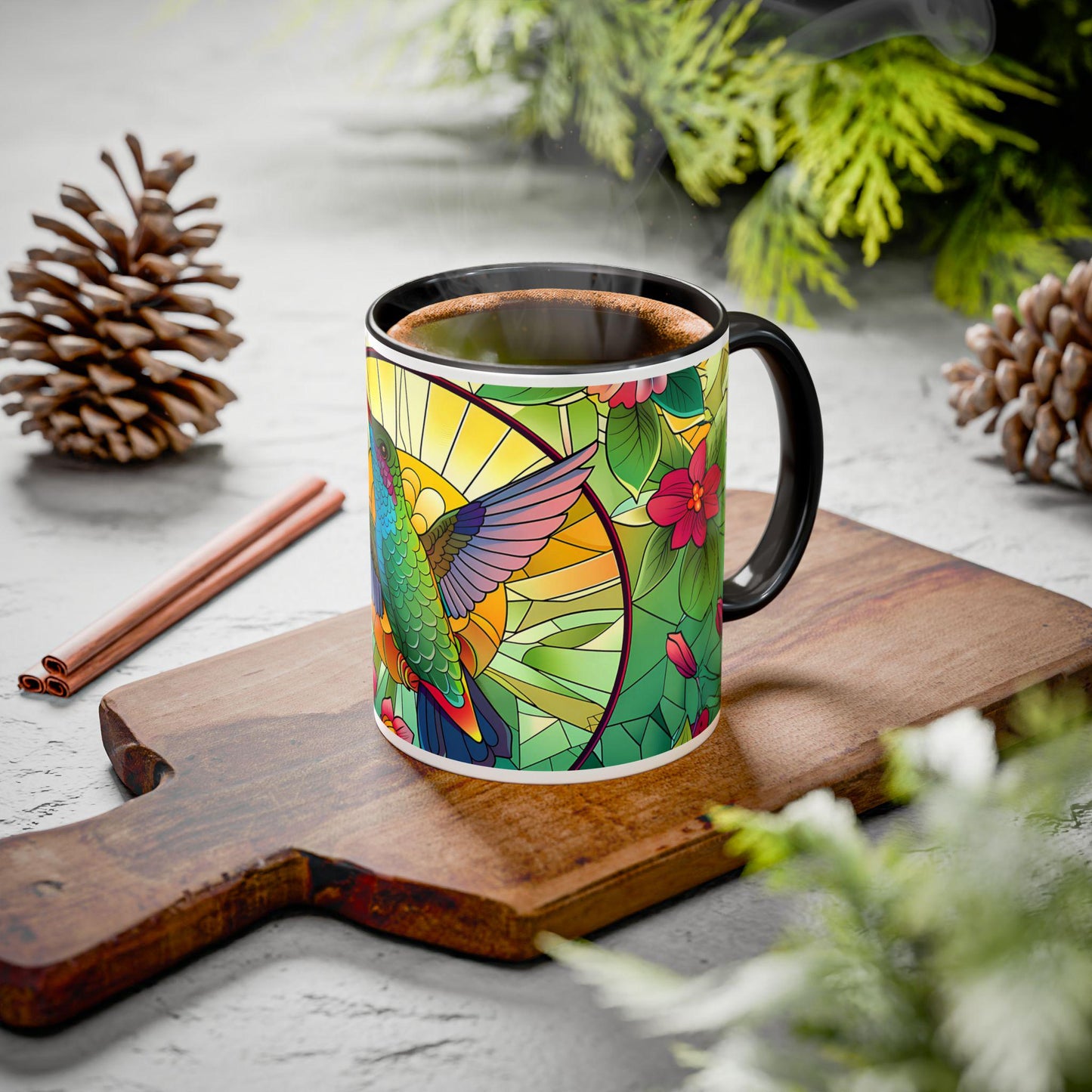 Hummingbird Coffee Mug: Vibrant Garden Design, Spring Celebrations