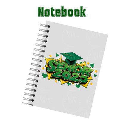 Senior 2025 Clipart: Green & Yellow Graduation Graphics (Digital Download)