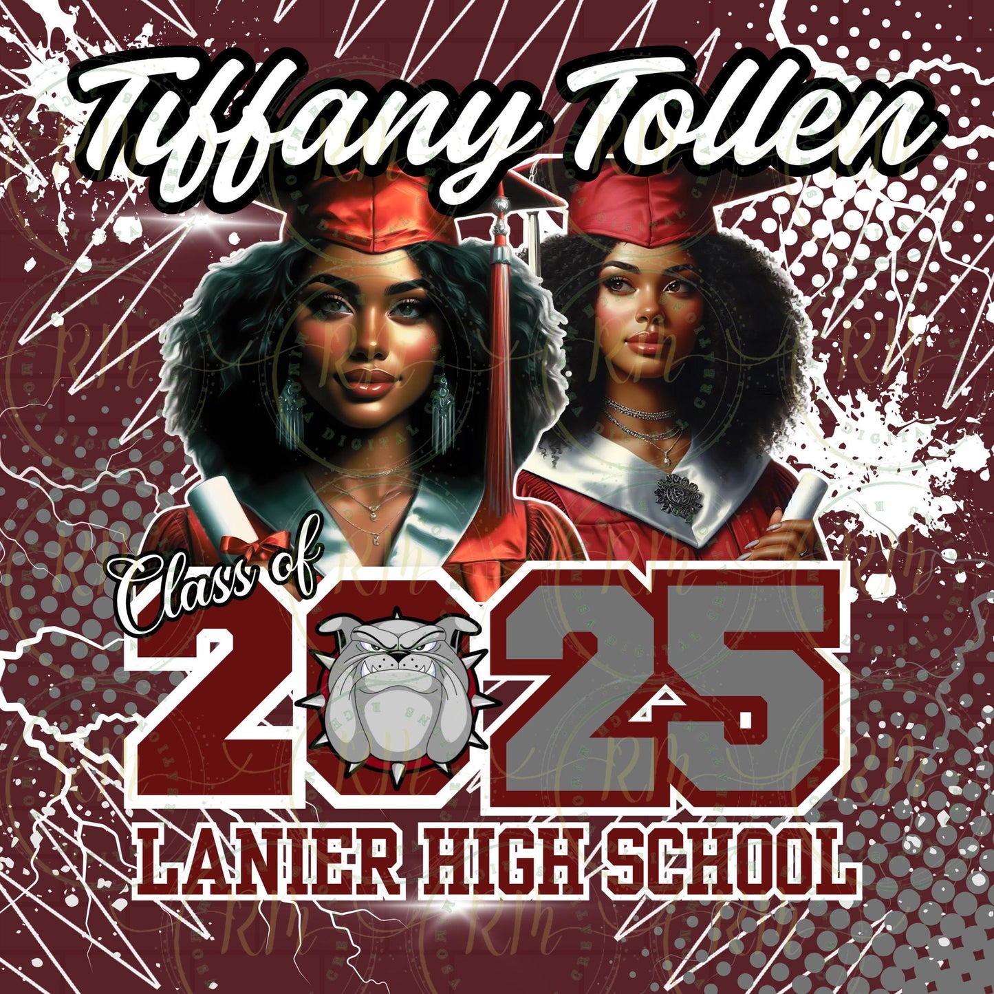 Custom 2025 Grad Pillow: Maroon & White Keepsake (Canva Template)