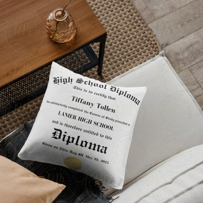 Custom 2025 Grad Pillow: Maroon & White Keepsake (Canva Template)