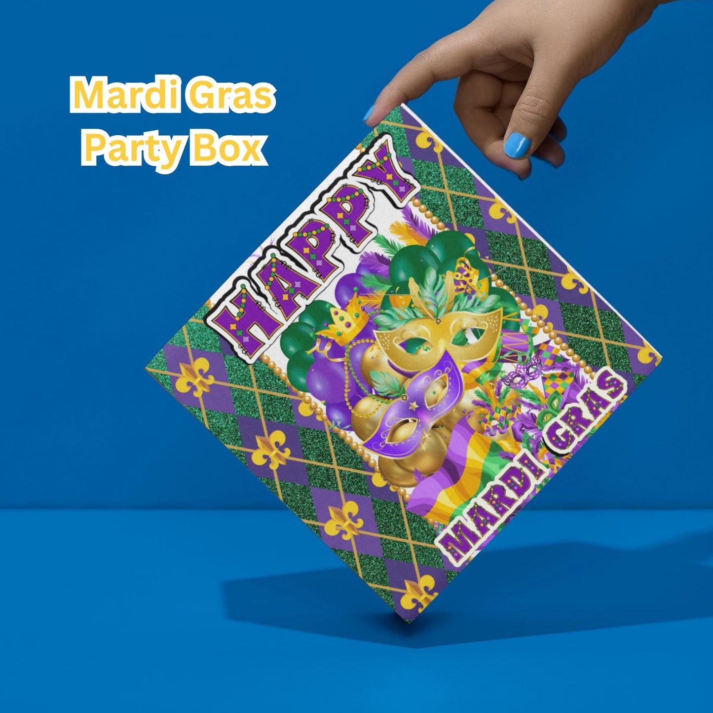 Editable Mardi Gras Party Favor Bundle (Canva Template)