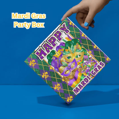 Editable Mardi Gras Party Favor Bundle (Canva Template)