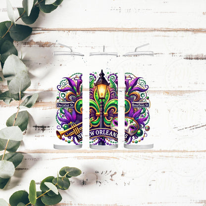 Mardi Gras Bourbon Street Clipart: New Orleans Image (Digital Download)