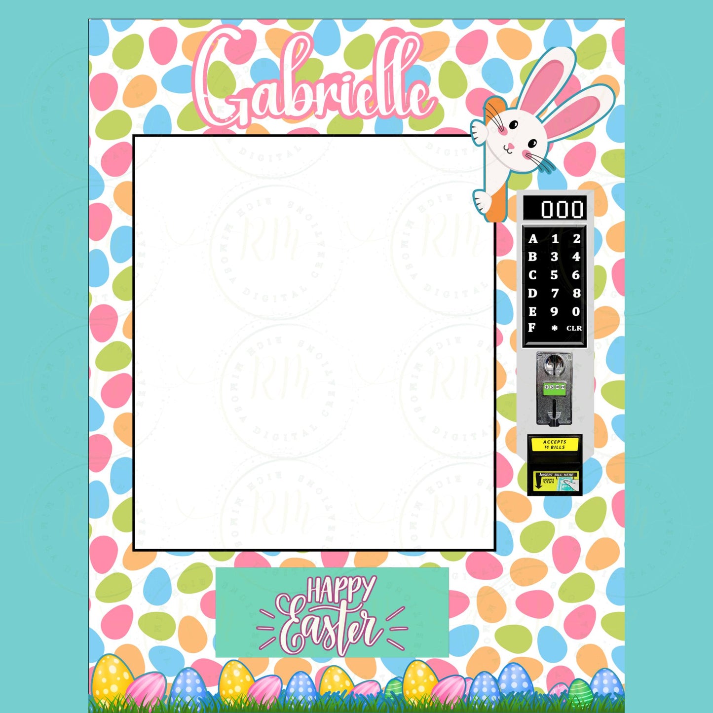 Editable Easter Vending Machine Template: Canva Design (8.5x11 in) (Digital Download)
