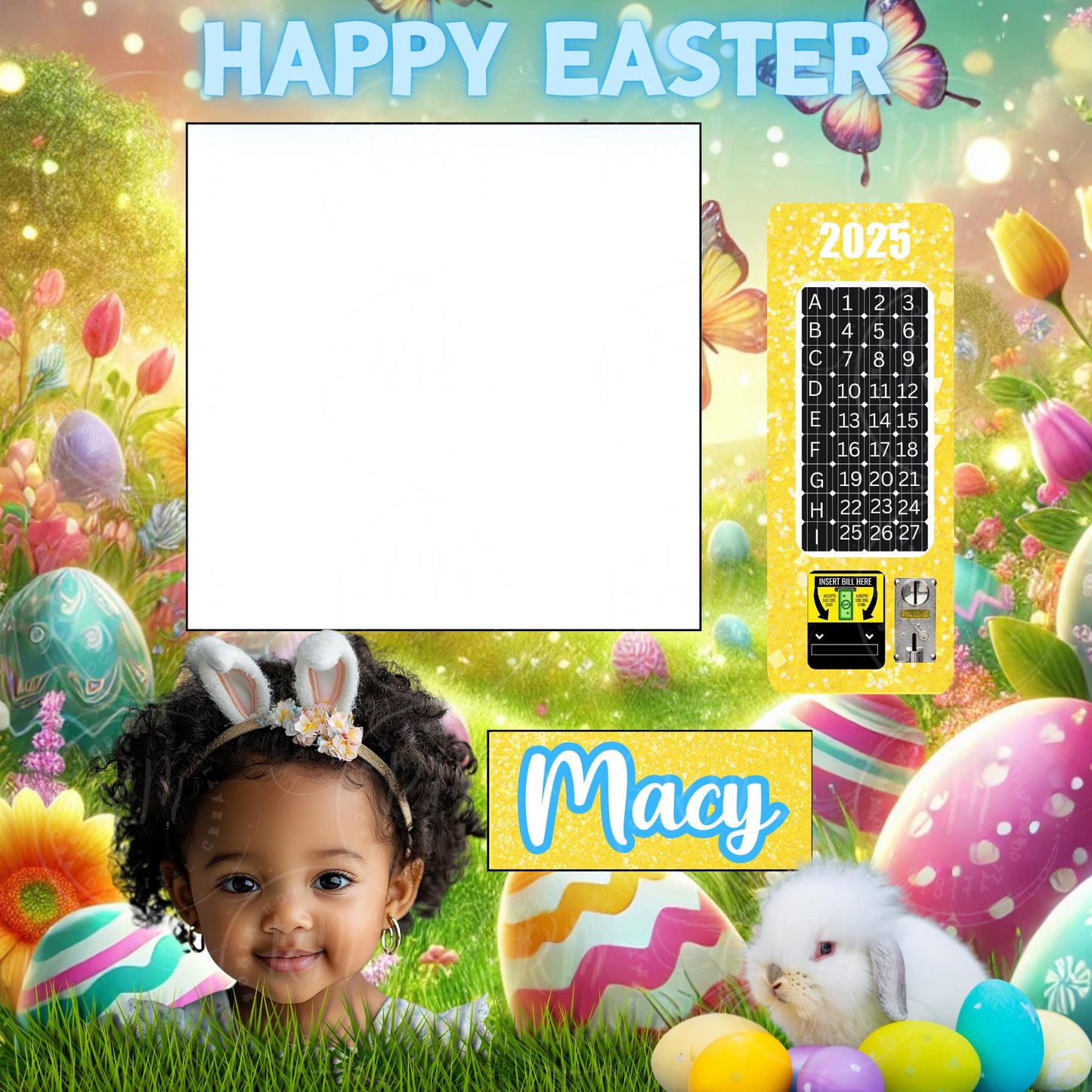 2026 Easter Egg Vending Machine Template, Editable Fun Design for Easter Celebration, Easter Gift, Unique Easter Gift for her or him, 16x20 in