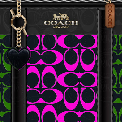 Purse Tumbler Template, Green and Pink Designer Purse, Editable Tumbler Template, Custom Digital Purse Wrap, Gift for Her, 9.3x8.2 in.