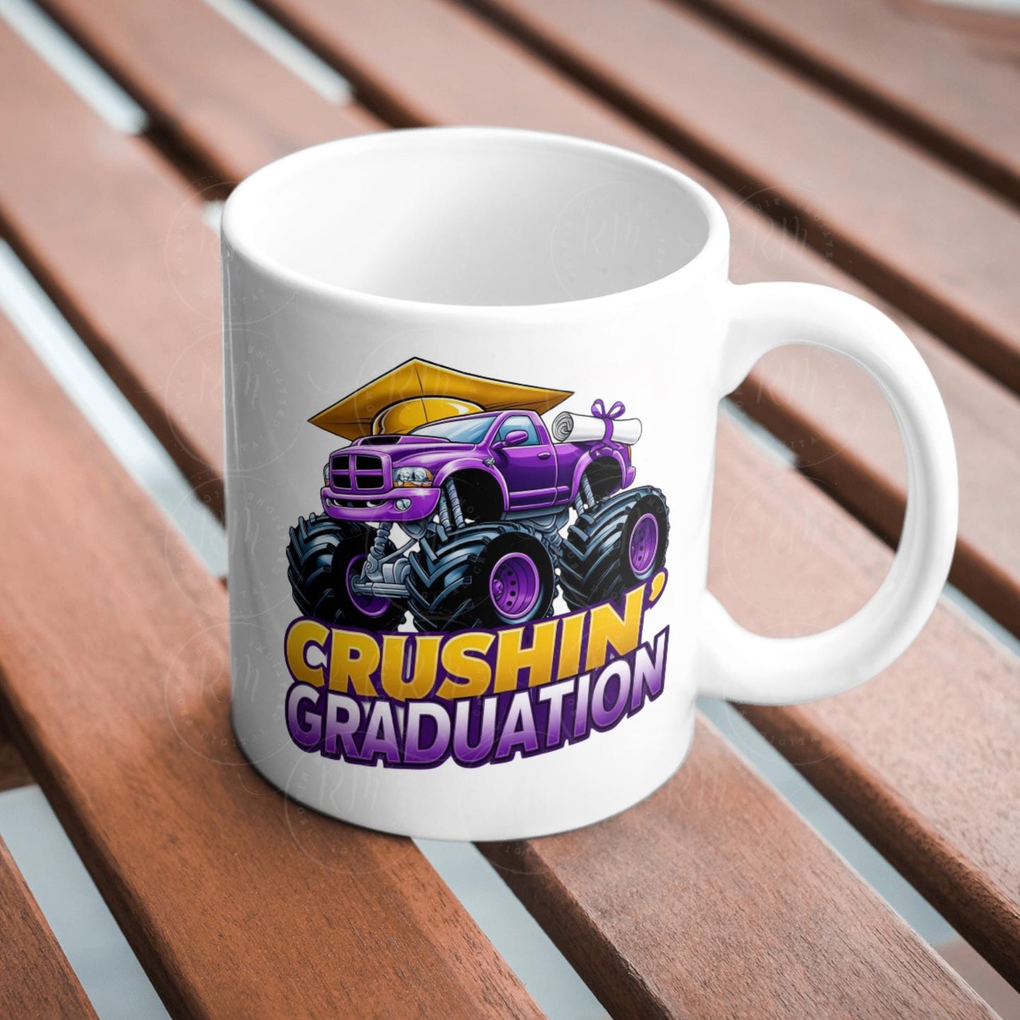 2025 Grad Clipart: Purple Monster Truck Graduation Design (Digital Download)