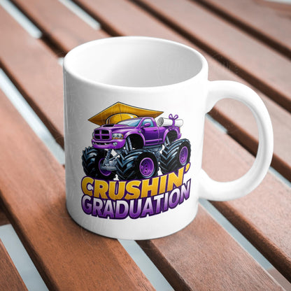2025 Grad Clipart: Purple Monster Truck Graduation Design (Digital Download)