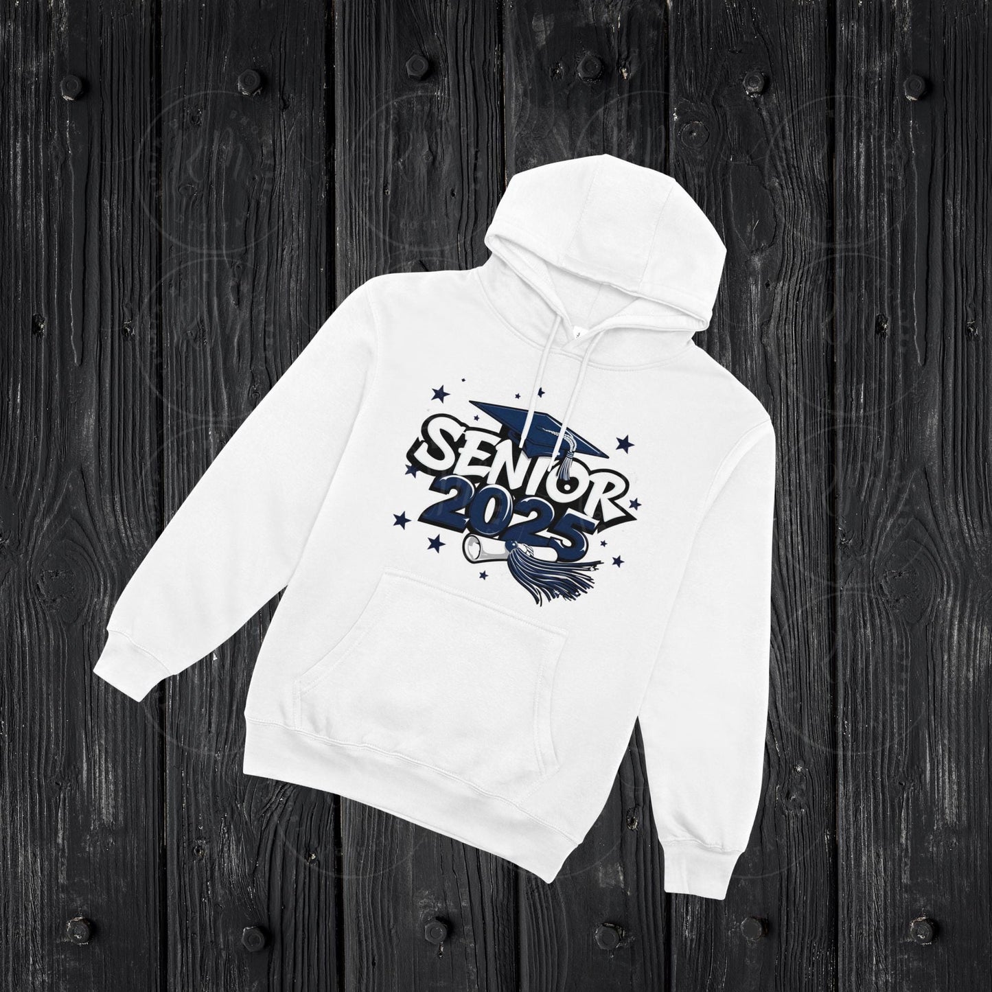 Senior 2025 Clipart: Navy Blue Graduation Graphics (Digital Download)