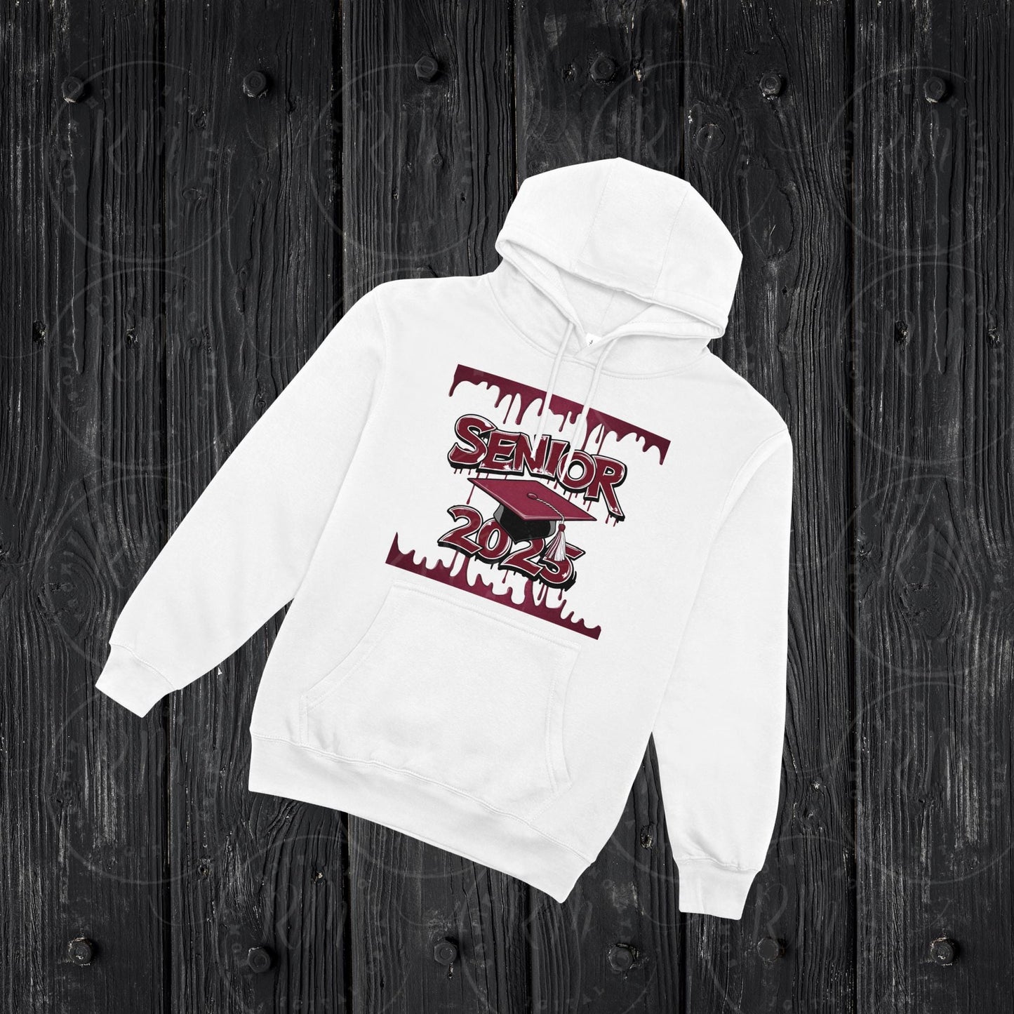 Senior 2025 Clipart: Maroon and White Graduation Graphics (Digital Download)