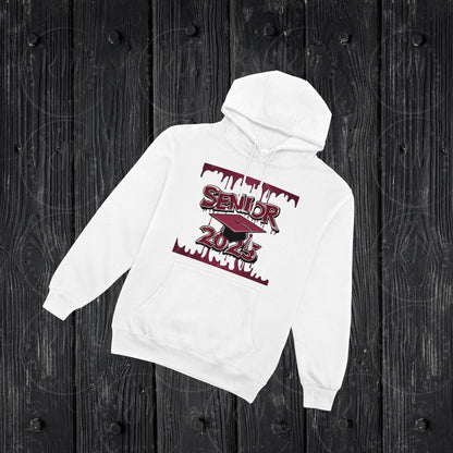 Senior 2025 Clipart: Maroon and White Graduation Graphics (Digital Download)