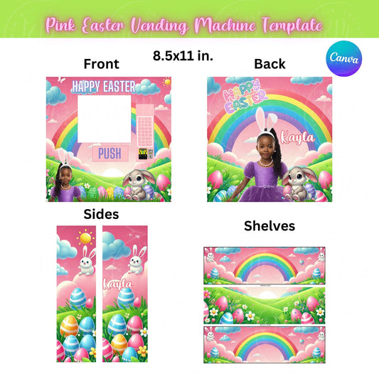 Easter Vending Machine Template, Pink Editable Easter Vending Machine, Easter Gift, Easter Celebration, 8.5x11 in.