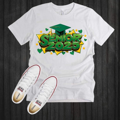 2025 Grad Clipart - Green & Yellow Graduation Graphics, Senior 2025, Perfect Grad Gift for Him/Her, DIY Scrapbooking and Invitations