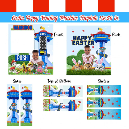 2026 Easter Puppy Vending Machine Template, Editable Fun Design for Easter Celebration, Easter Gift, Unique Easter Gift for her or him, 16x20 in