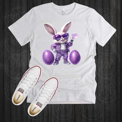 4 Cool Bunny Clipart, Easter Bunny Graphics, Purple Bunnies, Fun Easter Decoration, Gifts for Kids and Adults, Clipart for Easter decor