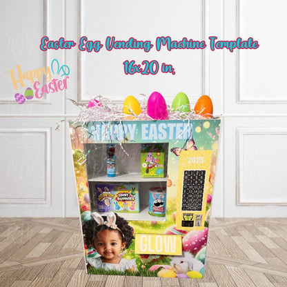 2026 Easter Egg Vending Machine Template, Editable Fun Design for Easter Celebration, Easter Gift, Unique Easter Gift for her or him, 16x20 in