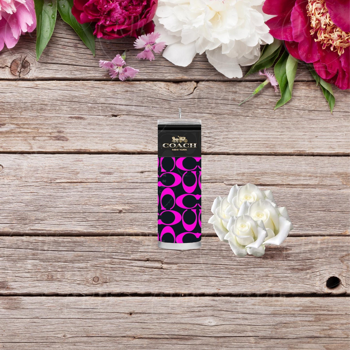 Purse Tumbler Template, Green and Pink Designer Purse, Editable Tumbler Template, Custom Digital Purse Wrap, Gift for Her, 9.3x8.2 in.