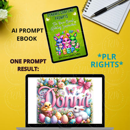 AI Art Prompts eBook PDF – 15 Midjourney, Firefly, Dall-E Prompts | Easter Sublimation Printable, Digital Download, AI Tips Guide