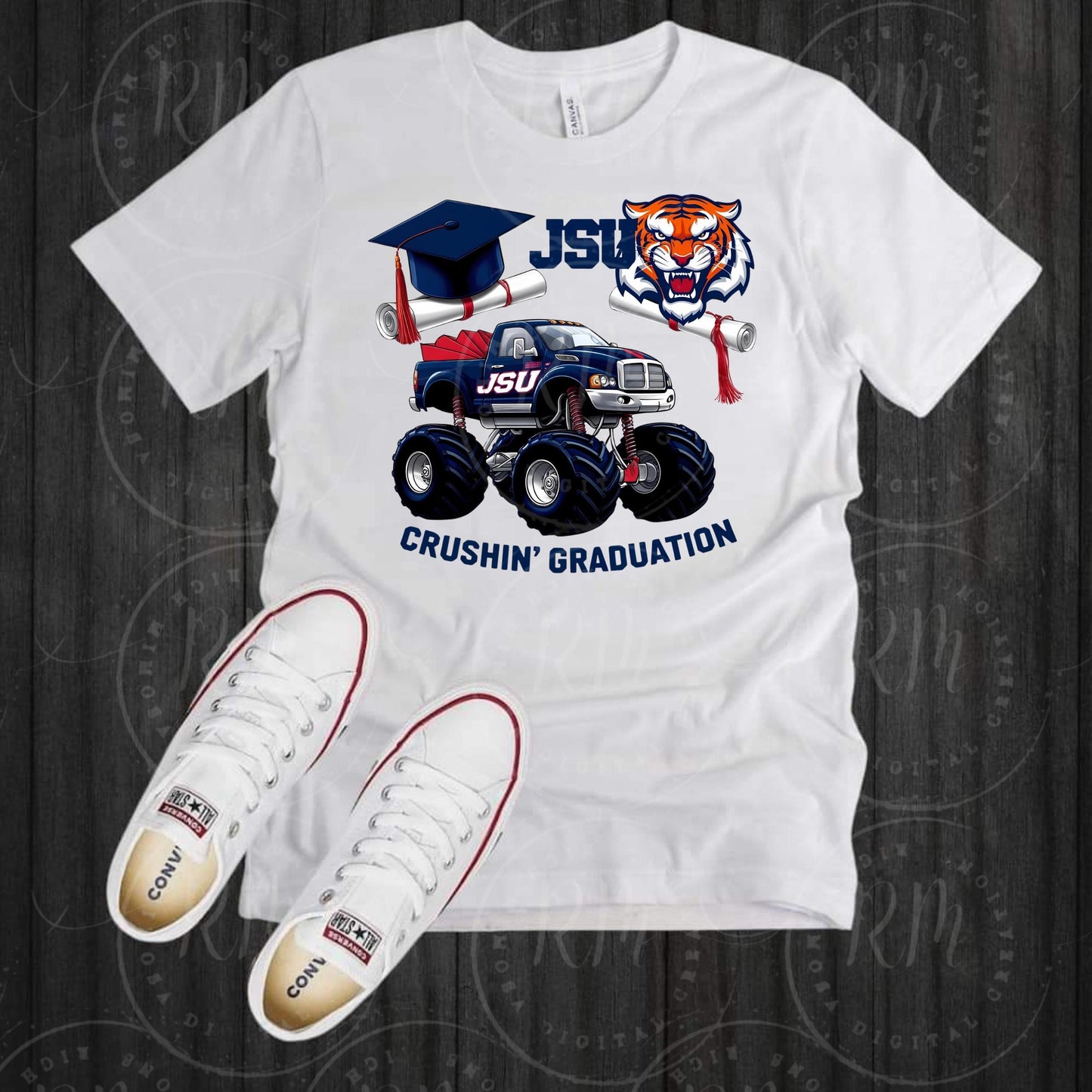 JSU Tigers 2025 Grad Clipart: Monster Truck Graduation (Digital Download)