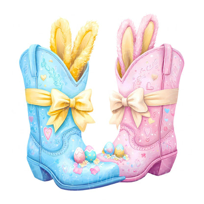 Easter Boot Clipart: Colorful Pastel Egg Design (Digital Download)