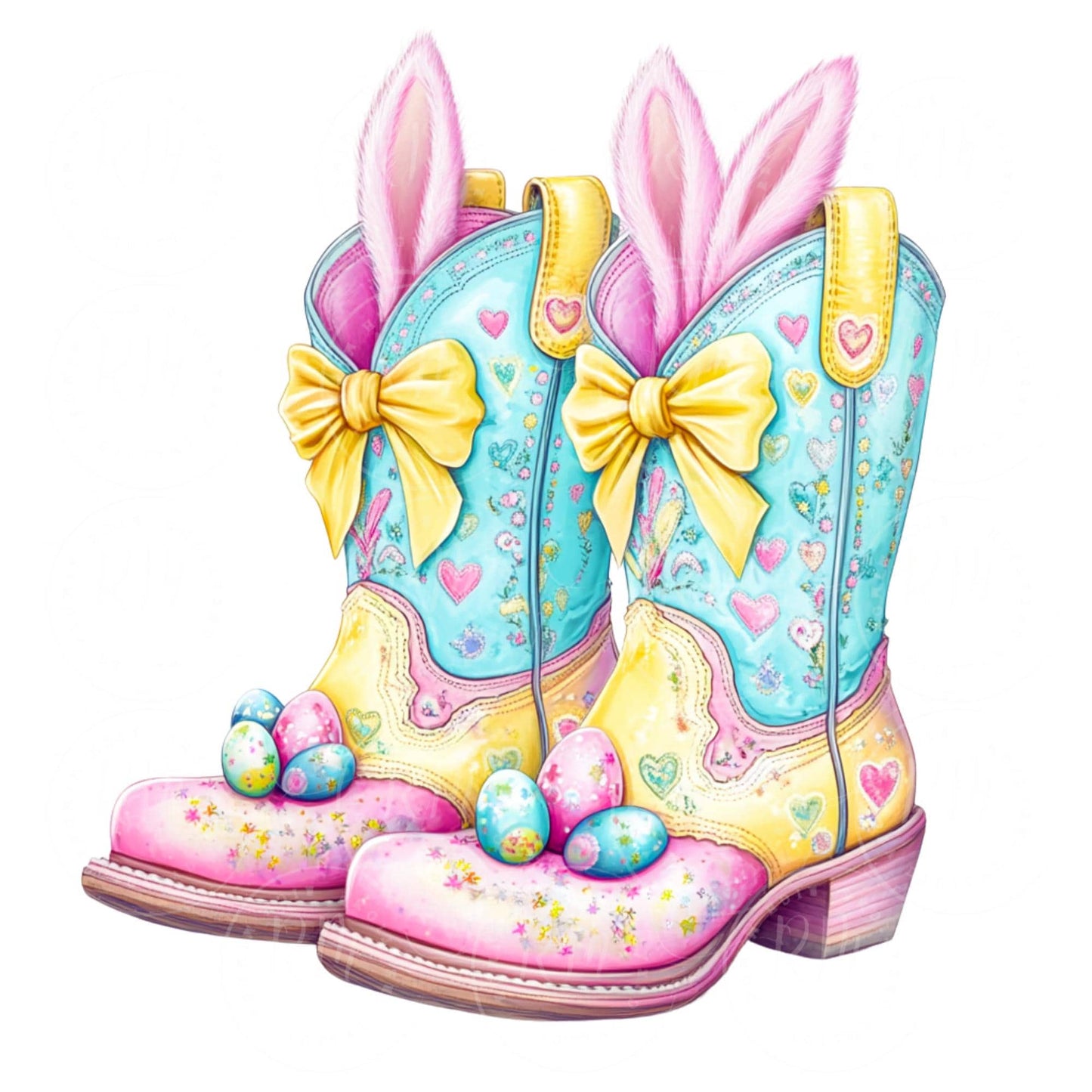 Easter Boot Clipart: Colorful Pastel Egg Design (Digital Download)