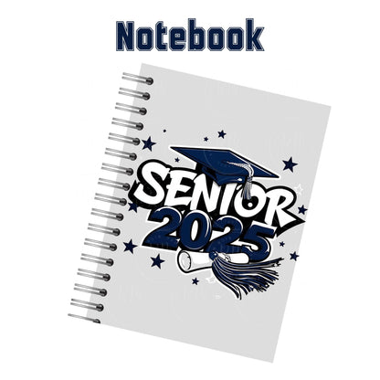 Senior 2025 Clipart: Navy Blue Graduation Graphics (Digital Download)