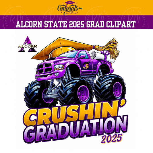 Alcorn State University 2025 Grad Monster Truck Clipart (Digital Download)
