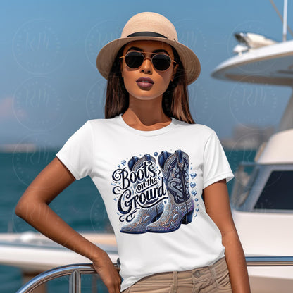 Boots on the Ground PNG, Rhinestone Cowgirl Boots Graphic Design, Unique Western Design, Artwork for Prints, Tshirts, DIYs, Shirt Clipart