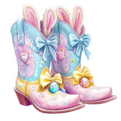 Easter Boot Clipart: Colorful Pastel Egg Design (Digital Download)
