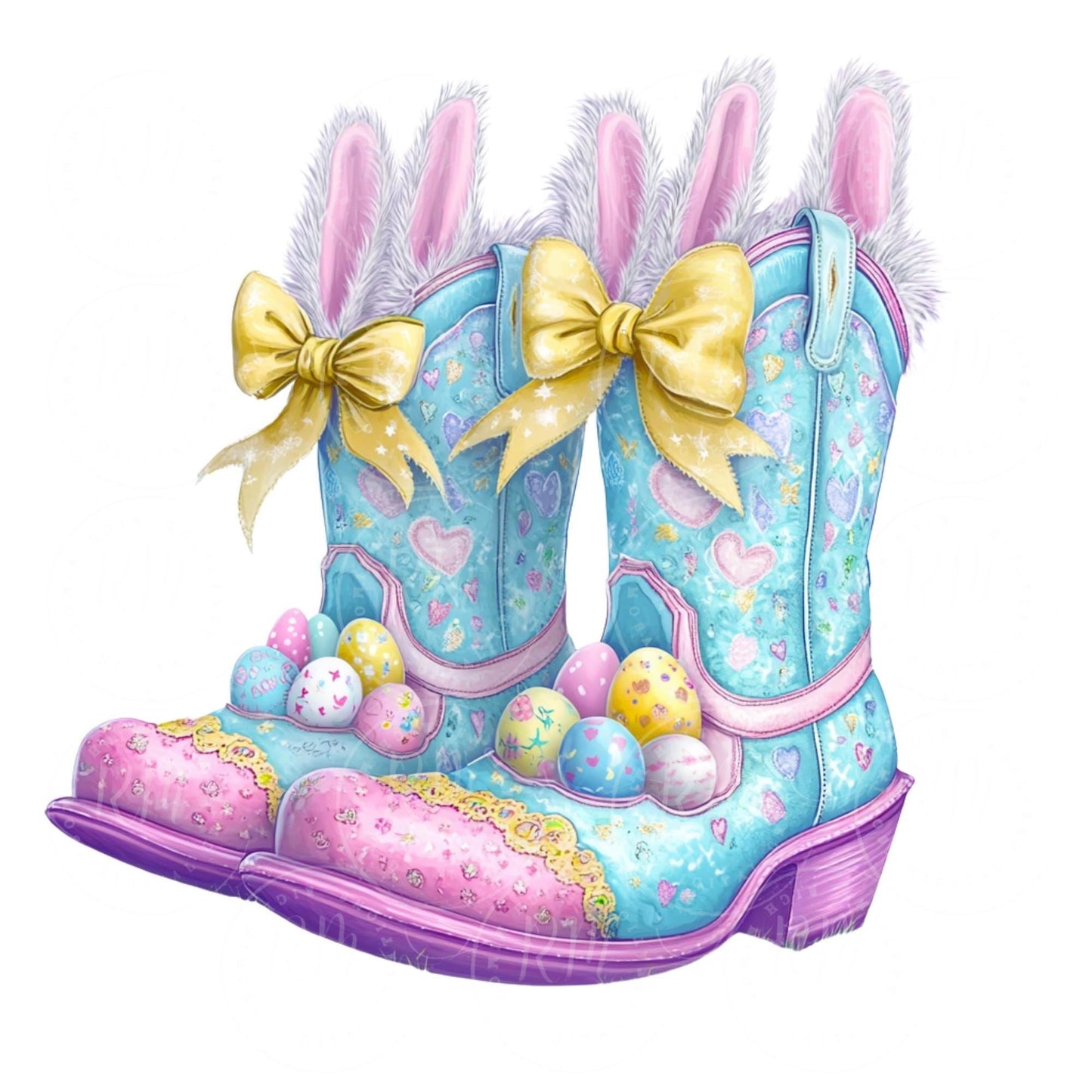 Easter Boot Clipart: Colorful Pastel Egg Design (Digital Download)