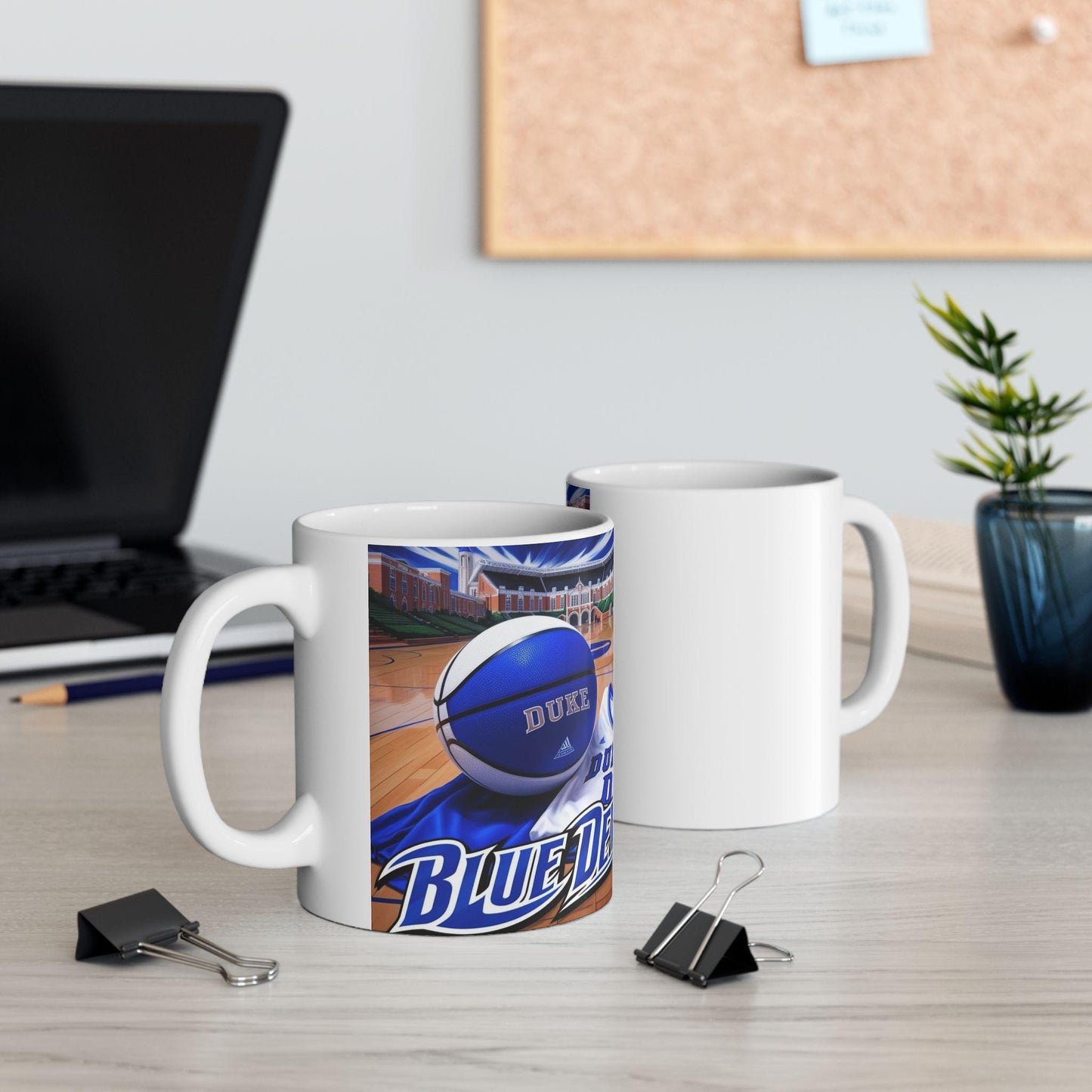 Duke Basketball Ceramic Mug, Duke Blue Devils, Sports Fan Coffee Cup, Gift for Him, Team Spirit Decor, 11oz Size