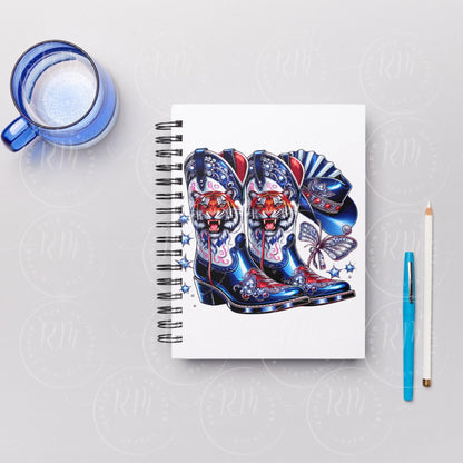 Boots on the Ground Clipart, Western Cowgirl Boots Clipart, Red, White& Blue Tiger PNG, Unique JSU Design, Hat and Fan Graphic Design