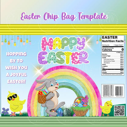 Easter Chip Bag Template, Editable Easter Party Favors, Easter 2026 Chip Bag, Unique Gifts for Easter Celebrations, Easter Bunny, Easter