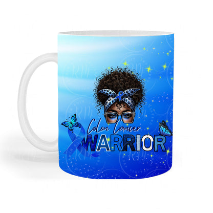 Blue Colon Cancer Warrior Template: Editable Awareness Design (Canva Digital Download)