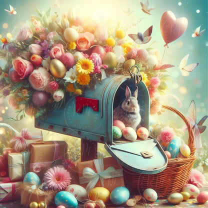4 Easter Bunny Mailbox Cliparts, Easter Bunny, Easter Eggs, Fun Easter Decoration, Gifts for Kids and Adults, Clipart for Easter decor