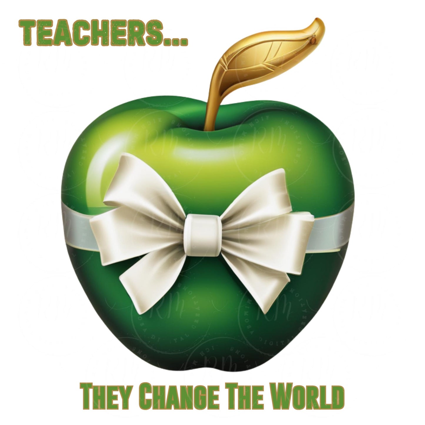 Teacher Appreciation Green Apple Clipart: Printable Gift (Digital Download)