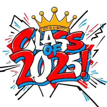 2025 Grad Clipart: Red, White, and Blue Graduation Graphic (Digital Download)
