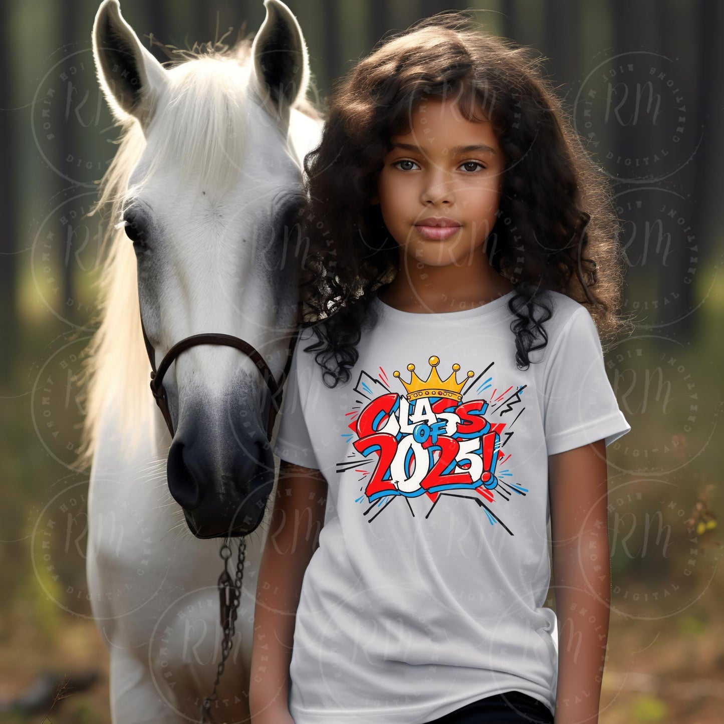 2025 Grad Clipart: Red, White, and Blue Graduation Graphic (Digital Download)